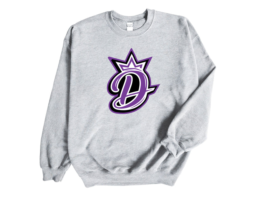 Divine Cheer- Heather Gray, D Logo Sweatshirt