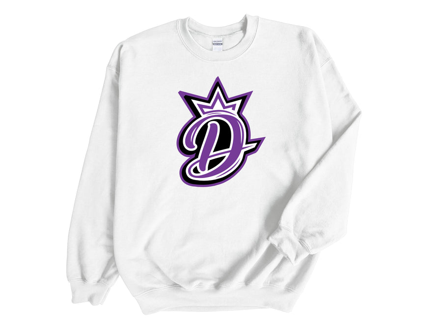 Divine Cheer- White, D Logo Sweatshirt