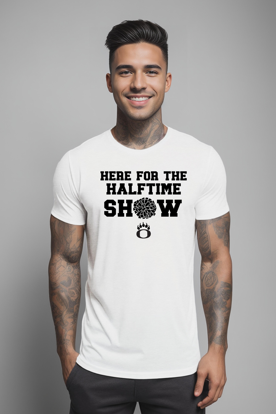 Here For The Halftime Show- POMS- White Unisex Shirt (LOUYAA)