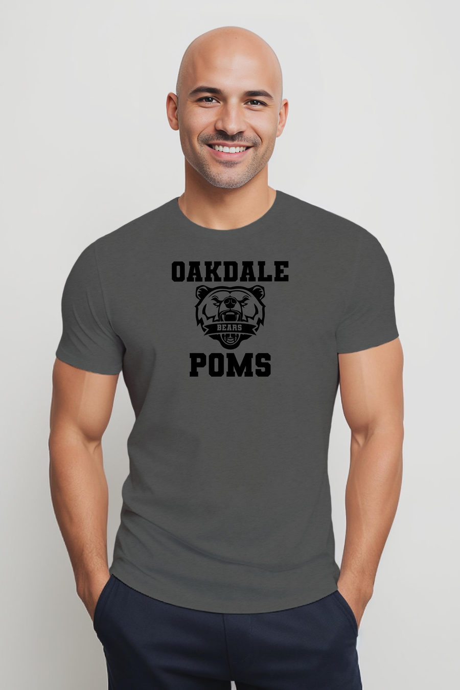Bear head- POMS- Asphalt Unisex Shirt  (LOUYAA)
