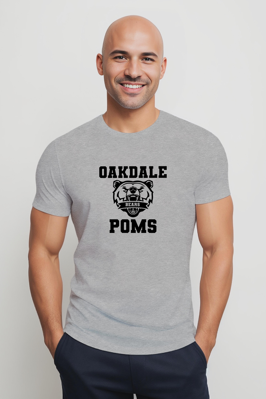 Bear head- POMS- Athletic Gray Unisex Shirt  (LOUYAA)