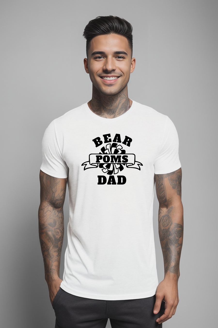 Bear POMS Dad -White Unisex Shirt (LOUYAA)
