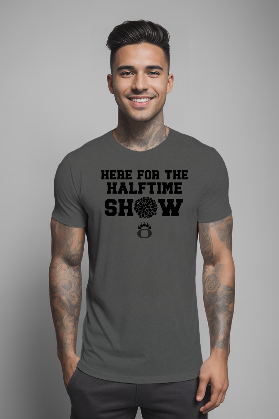 Here For The Halftime Show- POMS- Asphalt Unisex Shirt (LOUYAA)