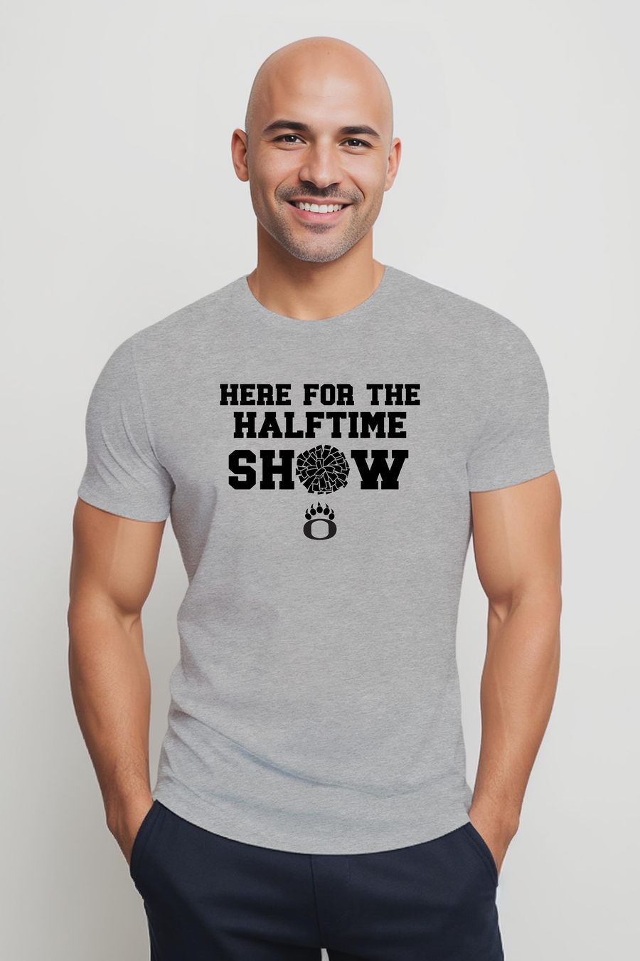 Here For The Halftime Show- POMS- Athletic Gray Unisex Shirt (LOUYAA)