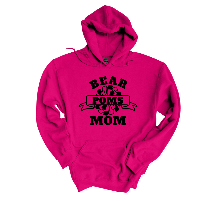 Bear POMS Mom-Bright Pink Unisex Hoodie (LOUYAA)