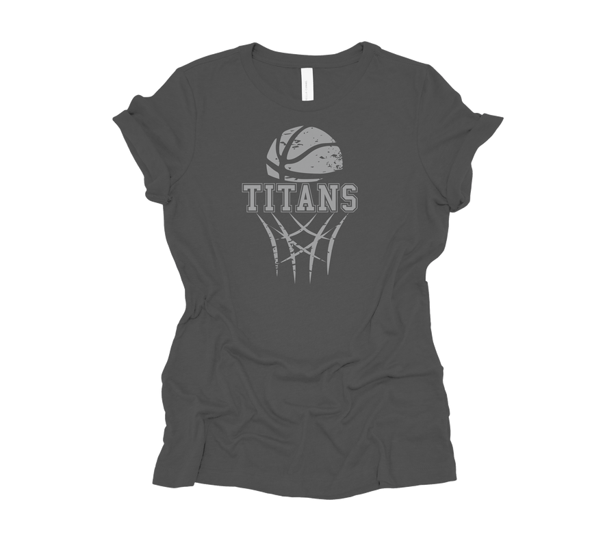 Tuscarora Basketball- Distressed Gray Net Shirt