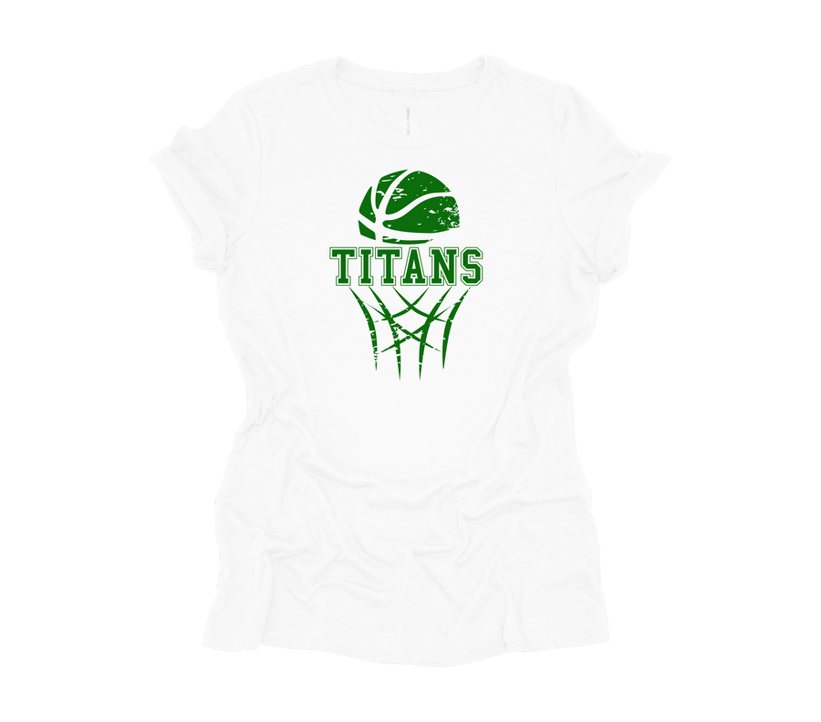 Tuscarora Basketball- Distressed Green Net Shirt