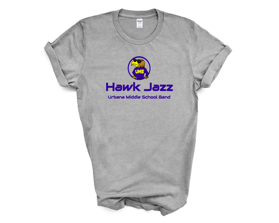 Urbana Jazz Band Middle School Band- Sport Gray Shirt