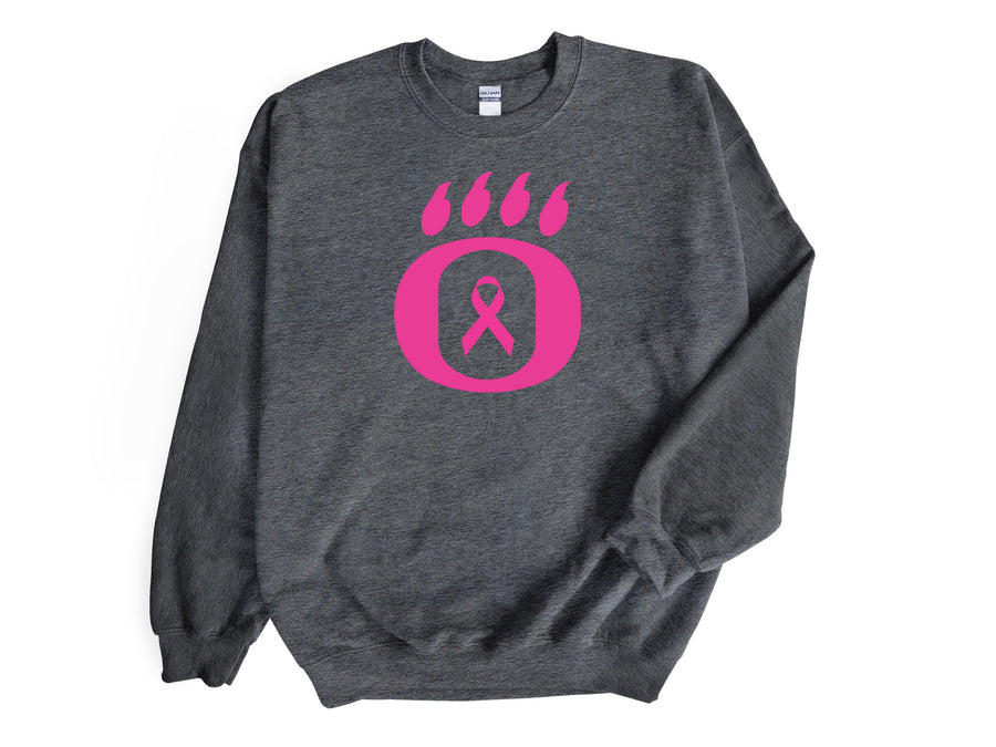 Dig Pink - OHS Volleyball- Breast Cancer Ribbon Design- Dark Gray Sweatshirt(OHS)