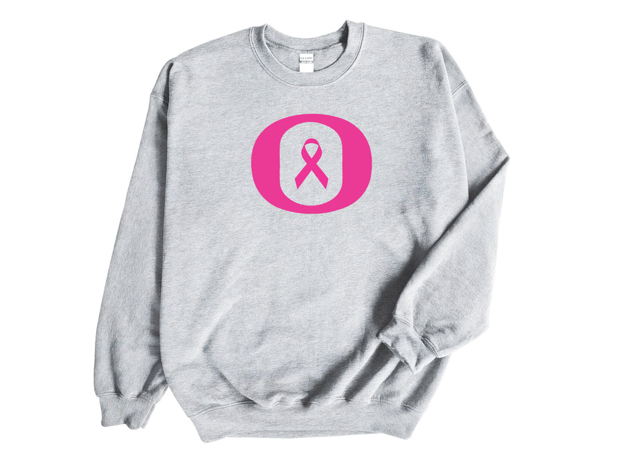 Breast Cancer Shirt- OMS- Light Gray Sweatshirt
