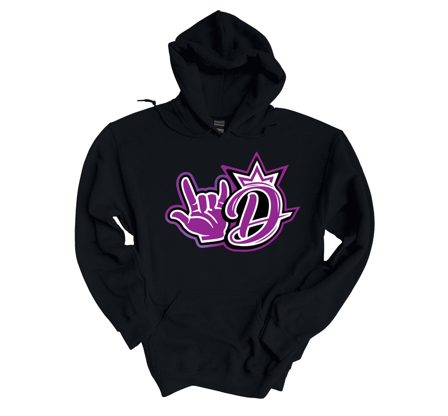 Divine Cheer- Black, ASL D Logo Hoodie