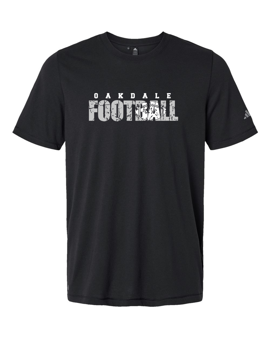 Oakdale Football- Distressed Design- Black Adidas Shirt (OHS)