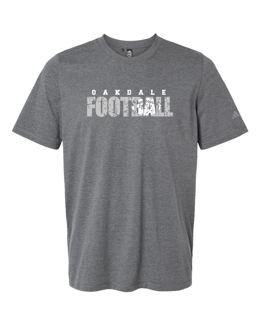 Oakdale Football- Distressed Design- Gray Adidas Shirt (OMS)