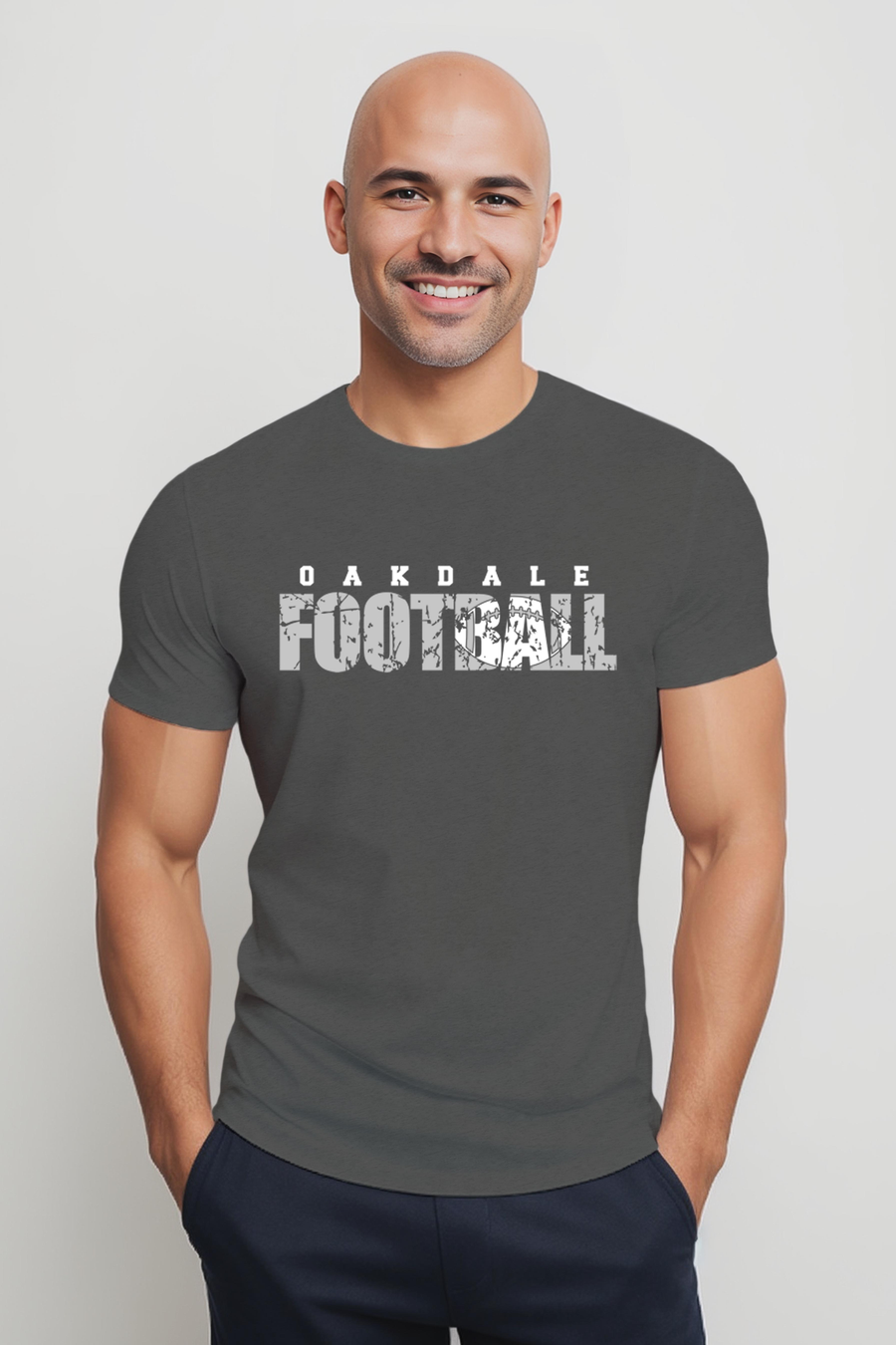 Oakdale Football- Distressed Design- Asphalt Shirt (OHS)