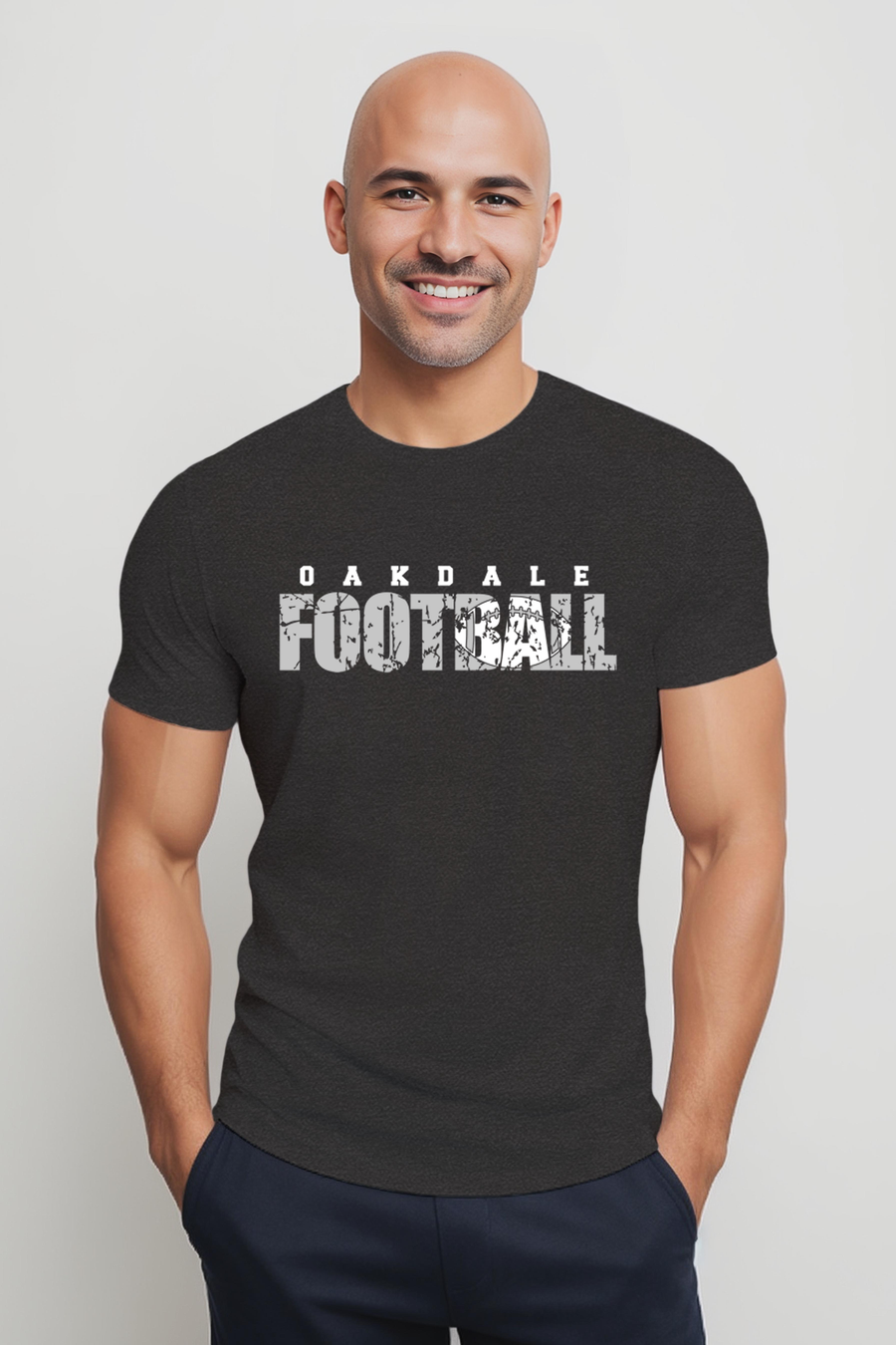 Oakdale Football- Distressed Design- Dark Gray Unisex Shirt (OHS)