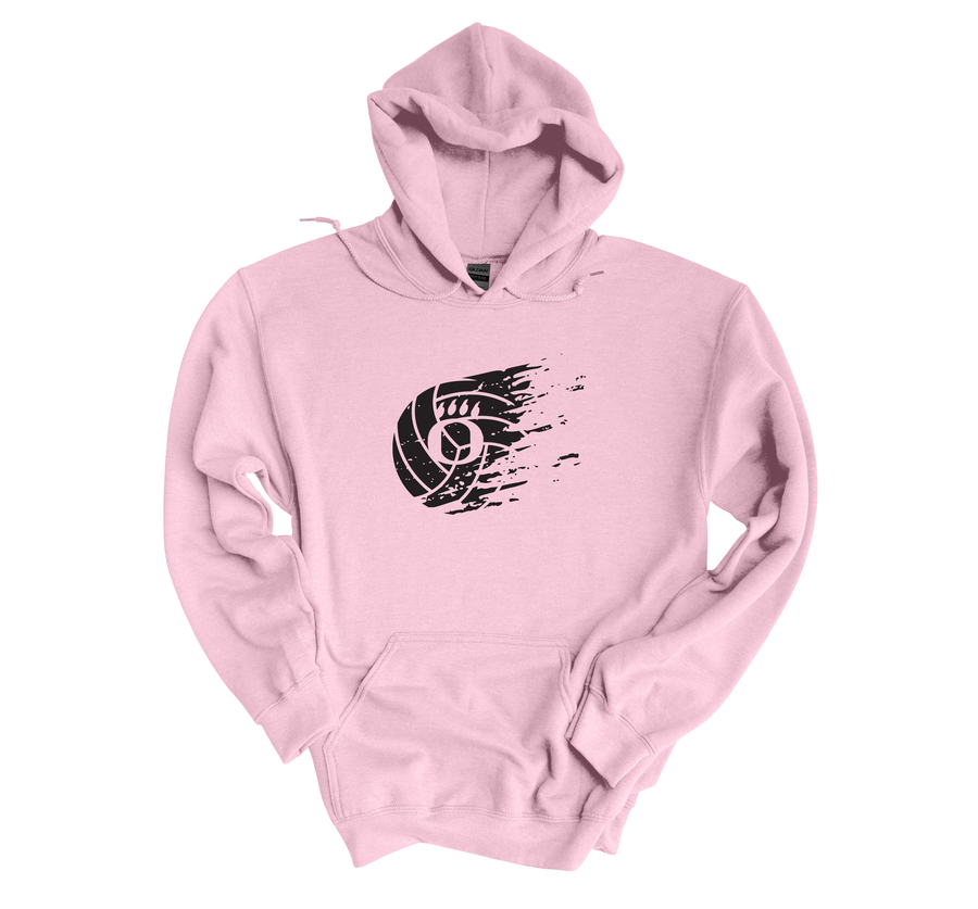 Dig Pink - OHS Volleyball- Light Pink Unisex Hoodie - Faded Volleyball Design(OHS)