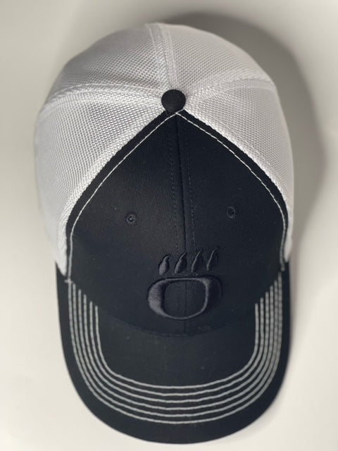 Black and White Trucker with Black O Paw Hat (OHS)