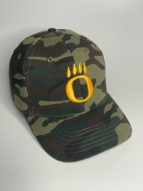 Green Camo Hunter Bright Orange O Paw Hat (OHS)