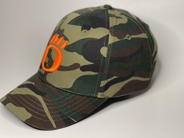 Green Camo Hunter Orange O Paw Hat (OHS)