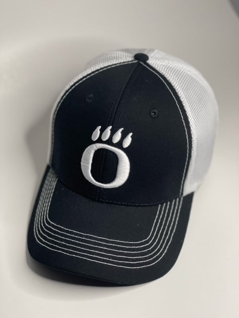 Black and White Trucker with White O Paw Hat (OHS)