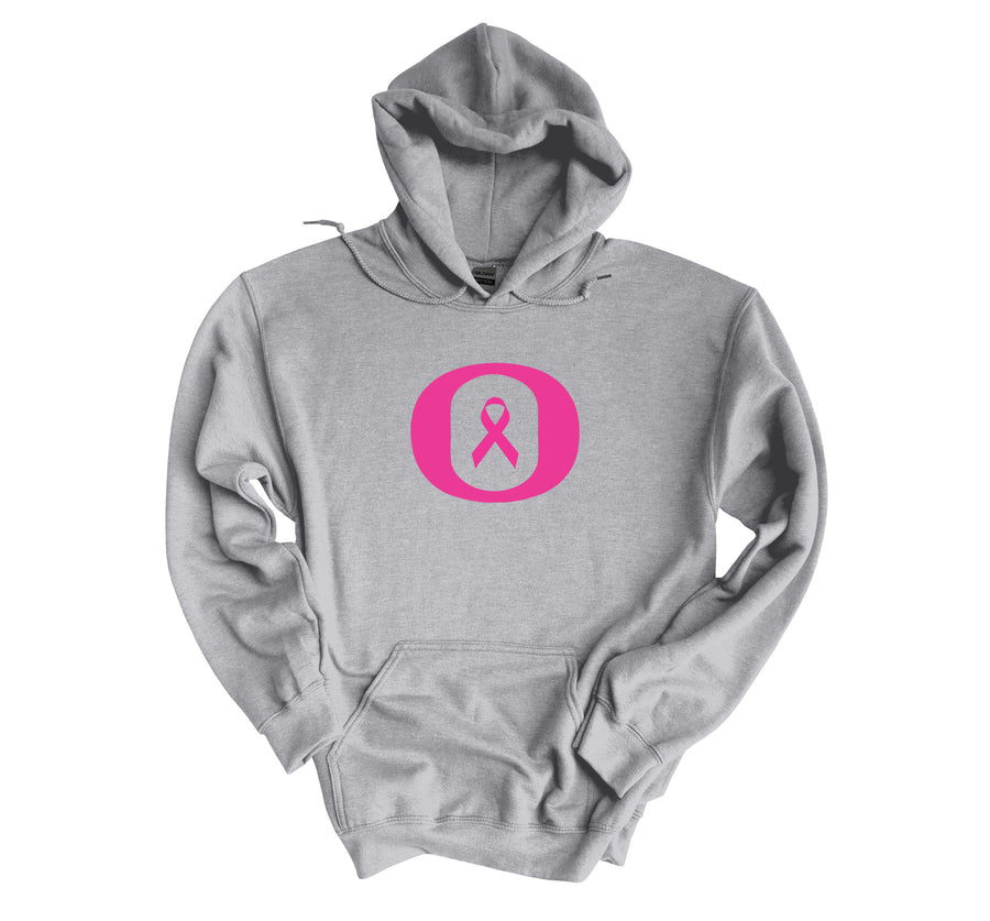 Breast Cancer Shirt- OMS- Light Gray Hoodie