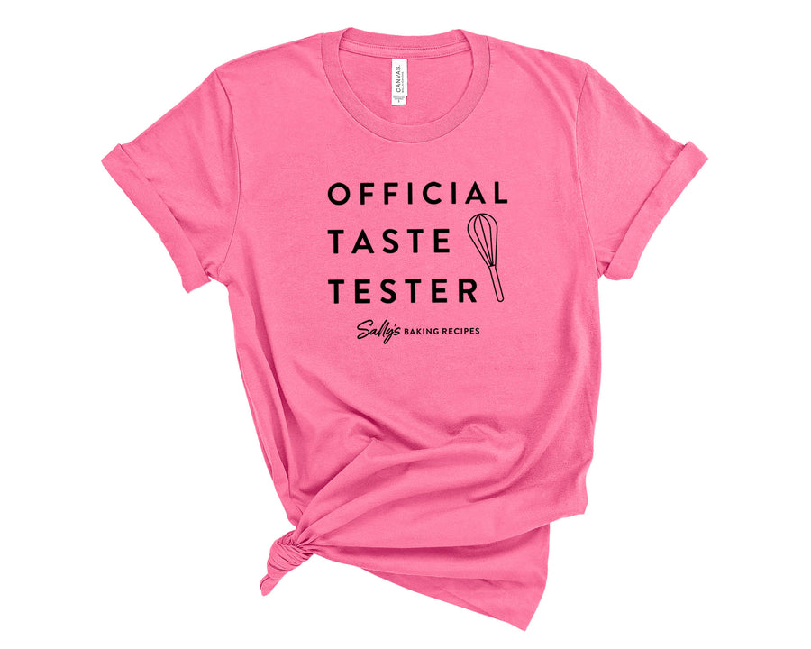 Official Taste Tester- Sally's Baking Recipes- Unisex Charity Pink Shirt