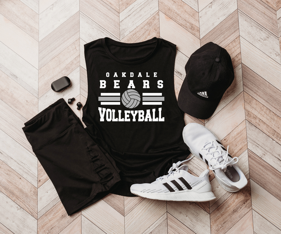 Volleyball Black Muscle tank (OHS)