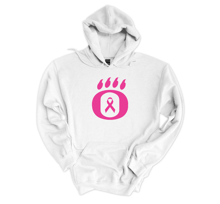 Dig Pink - OHS Volleyball- Breast Cancer Ribbon Design- White Hoodie (OHS)