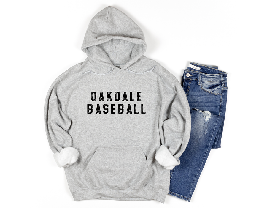 Oakdale Baseball Distressed Hoodie/ Sweatshirt (OHS)