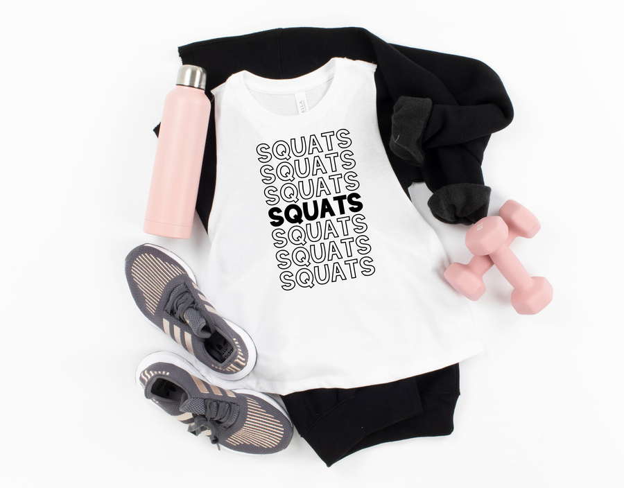 Squats- Crop Muscle Tank